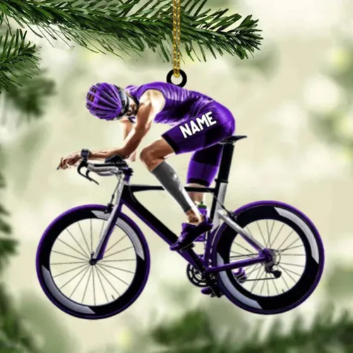 Miniatura 3 de Adorno plano de acrílico personalizado para hombre, triatlón, atleta, motociclista, bicicleta, adorno acrílico, regalo para ciclistas para amantes