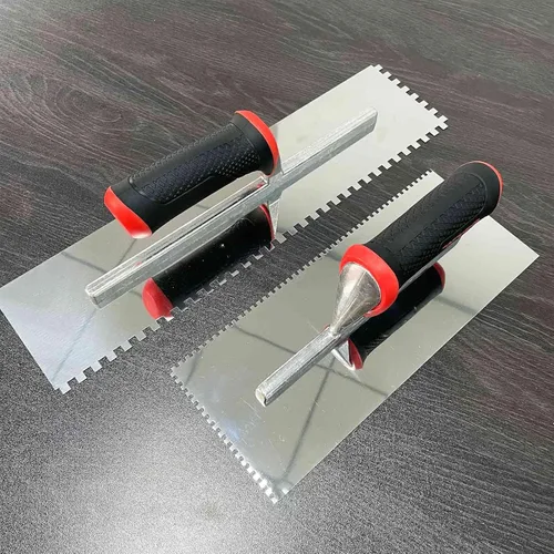 Miniatura 6 de Juego de palas cuadradas grandes para azulejos con muescas, 2 piezas de herramientas de hormigón para azulejos de acero inoxidable