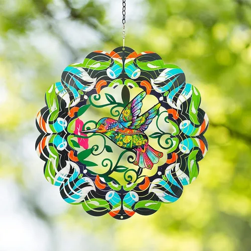 Molinillos de viento de metal para colibrí, regalos de colibrí para mujeres, mamá, abuela, esposa, hilandero de viento colgante para decoración de