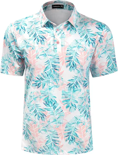 Miniatura 45 de TAPULCO Camisetas tipo polo de secado rápido para hombre, diseño de camuflaje, atléticas, ligeras, transpirables, casuales, para golf
