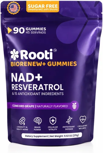 NAD 3000mg + Gomitas complejas de resveratrol, 500 mg de TMG, (45 días), quercetina, curcumina, berberina y antioxidantes | Fórmula avanzada a base