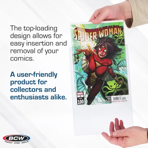 Miniatura 5 de BCW Cargadores superiores de cómics actuales - 10 unidades Soportes de PVC de alta calidad para cómics modernos Protección cristalina