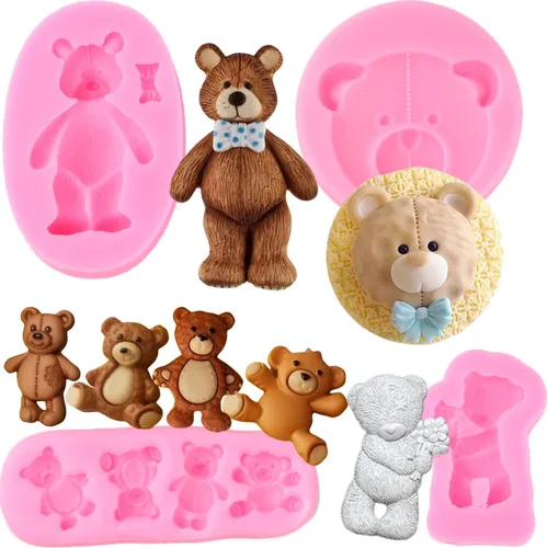 Mujiang Moldes de silicona para fondant de chocolate, pasta de chicle de caramelo, manualidades, arcilla polimérica, decoración de pasteles, juego