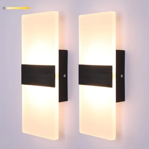 Miniatura 11 de Lightess Aplique de pared moderno regulable. Lámpara de pared de 12 W en negro, lámpara de pared interior de acrílico para dormitorio, sala