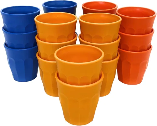 Miniatura 3 de Mintra Home Vasos y vasos irrompibles (colección negra) (paquete de 32 surtidos, 7 onzas), 3.125 pulgadas de alto x 2.875 pulgadas de ancho