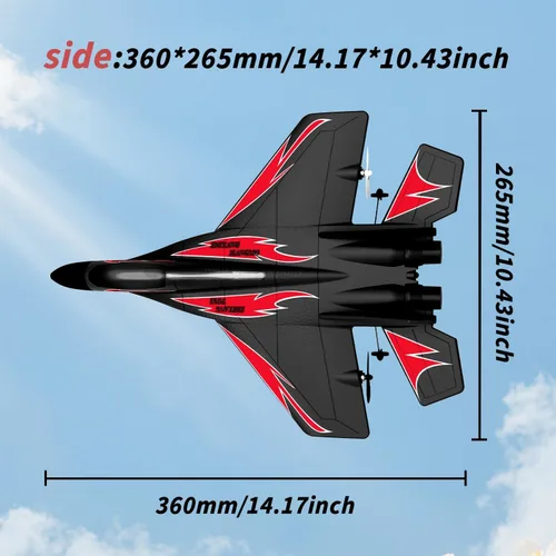 Miniatura 8 de Aviones de control remoto de espuma QFCST RC, juguetes de combate con control remoto, avión de combate RC de 2 canales 2.4Ghz con luz, aviones