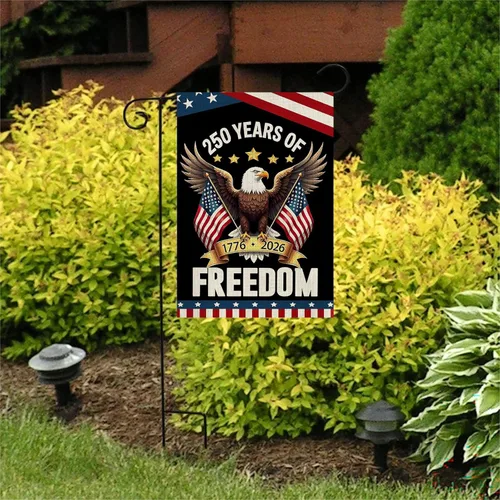 Miniatura 8 de Banderas de jardín con el 250 aniversario de Estados Unidos para exteriores, bandera de Estados Unidos con diseño de águila, decoración patriótica