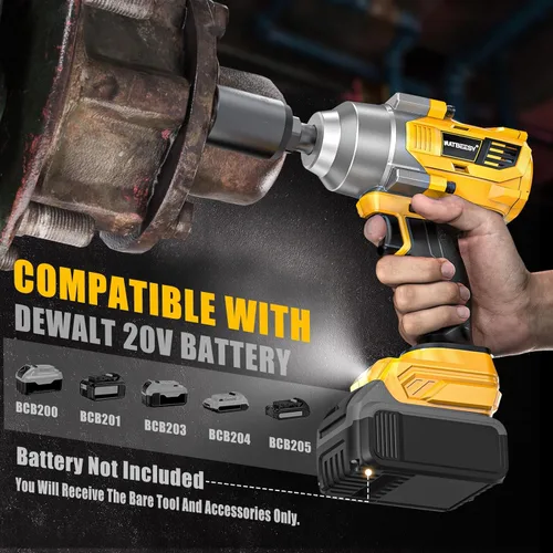Miniatura 4 de NATBEESY Llave de impacto compatible con batería DeWalt 20V MAX: destornillador de anillo de cerdo de 1/2 pulgada - 1000N.m (750 pies-libras)