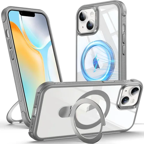 Miniatura 7 de Anqrp Funda transparente con función atril magnética con junta tórica para iPhone 12/12 Pro, compatible con Mag-Safe, de grado militar, reforzada