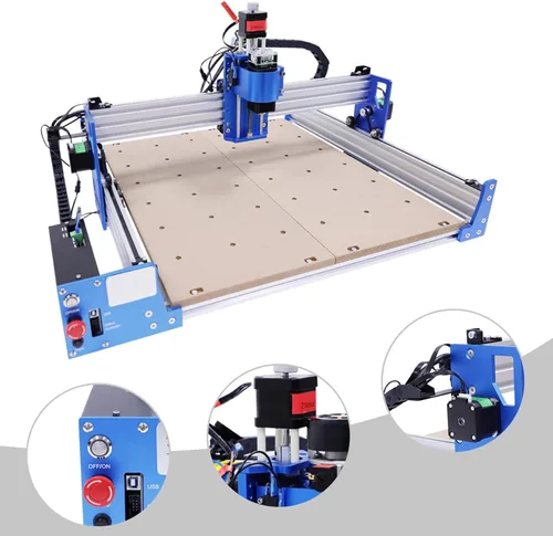 Miniatura 8 de Máquina de enrutador CNC, kit de máquina CNC Pro, mini kit de enrutador CNC de bricolaje, máquina de grabado, para madera, metal, acrílico, MDF