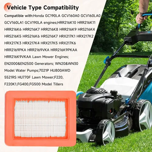 Miniatura 7 de 17211-Z8B-901 17211-zl8-023 Filtro de aire compatible con motores Honda gc135 gcv160 gc190 gcv135 gcv160LA1 gcv190LA Engines HRR216K6-K11 HRR2166