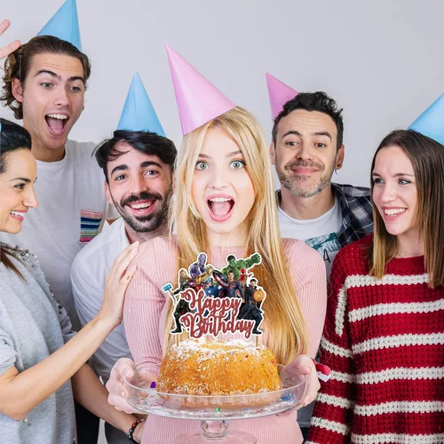 Miniatura 7 de Decoración para pastel de feliz cumpleaños de superhéroe, decoración de fiesta temática de cómics, perfecta para celebraciones de hombres y adultos