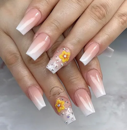 Miniatura 3 de Abalorios de uñas de flores en 3D de acrílico otoño, hechos a mano con polvo acrílico - Kit de 24 piezas de flores, diamantes de imitación