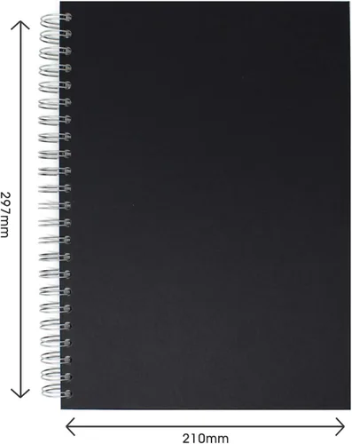 Miniatura 5 de Artway Studio - Cuaderno de bocetos A4 con espiral - Retrato - 96 caras/48 páginas de papel de cartucho de 6.00 oz/m² - Cuaderno de bocetos negro