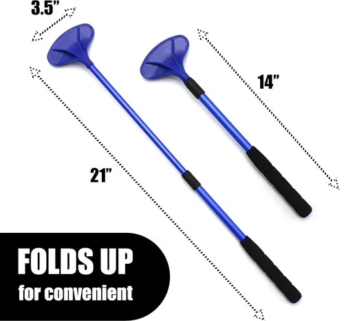 Miniatura 2 de EASACE Paquete de 2 rascadores de espalda para mujeres y hombres extensibles con fuerte cabeza de masaje ABS, rascador de cuerpo de 21 pulgadas