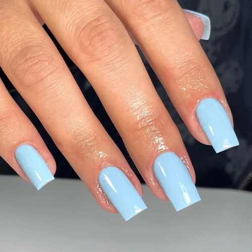 Miniatura 26 de Uñas postizas a presión color rosa bebé, uñas postizas cuadradas medianas con pegamento en uñas de longitud media, uñas acrílicas cortas