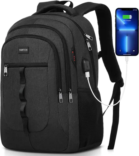 Miniatura 8 de YAMTION Mochila escolar de 17.3 pulgadas para adolescentes, niñas y niños, unisex, mochila con USB para estudiantes universitarios de secundaria
