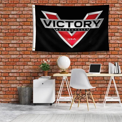 Miniatura 2 de ENMOON Bandera de motocicleta de 3 x 5 pies, bandera de carreras de moto para garaje, universidad, habitación, decoración de jardín