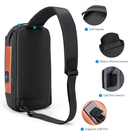 Miniatura 5 de KINGSONS Bolso cruzado para hombres y mujeres, pequeño, cruzado, casual, de viaje, pequeño, deportivo, senderismo, ciclismo, día (azul claro)