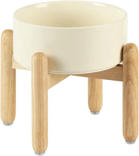 Miniatura 43 de Havniva Cuenco elevado de cerámica de 6.1 pulgadas para perros con soporte para platos de perros de razas pequeñas y medianas, cuenco de comida y 2