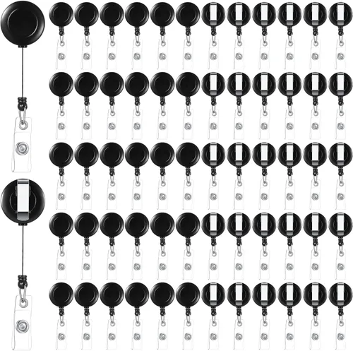 Handepo 200 carretes retráctiles para insignias, portatarjetas retráctiles a granel con clips, soporte de identificación, clip para llavero para