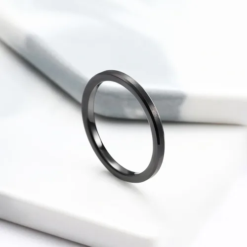 Miniatura 177 de King Will Anillo de boda de tungsteno para hombre, disponible en 15/64 a 25/64 de pulgada (6 a 10 mm), negro/plata, acabado mate, borde pulido