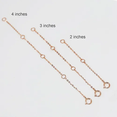 Miniatura 4 de Extensor de Collar de Oro Sólido de 14K Extensor de Pulsera Real de 2 3 4 Pulgadas Cadena Ajustable Duradera Extensión de Tobilleras de Oro