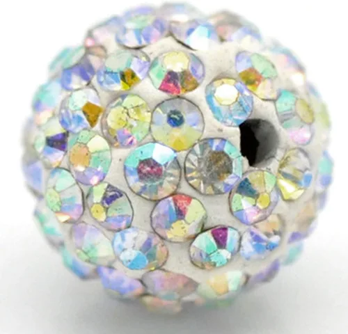 Miniatura 39 de RUBYCA Pave - Cuentas de arcilla de cristal checo para joyería Shamballa (20 unidades, 0.472 pulgadas, morado claro)