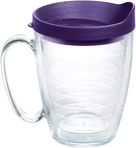 Miniatura 52 de Taza de viaje Tervis de doble pared transparente y colorida con tapa fabricada en Estados Unidos mantiene las bebidas frías y calientes, 24 onzas