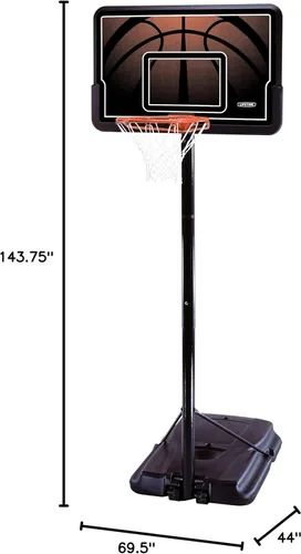 Miniatura 8 de Lifetime Sistema de baloncesto portátil ajustable en altura, tablero trasero de 44 pulgadas