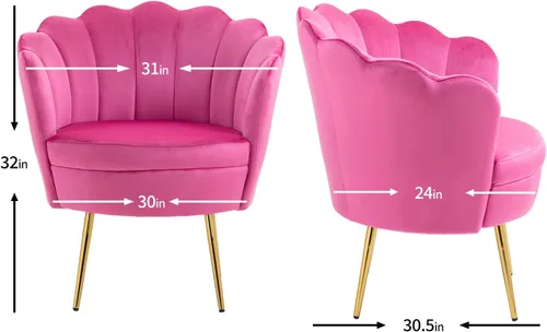 Miniatura 3 de Sillas modernas de terciopelo con acento cómodo, sillas tapizadas para dormitorio, sillas de comedor con patas de metal dorado, sillas de Azul marino
