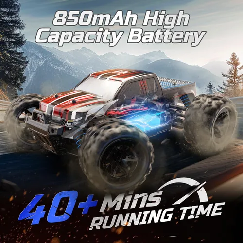 Miniatura 3 de DEERC Coche de control remoto de alta velocidad RC para niños y adultos, escala 1:16, 40 KM/H 4WD, camiones monstruo todoterreno, 2.4GHz, camiones