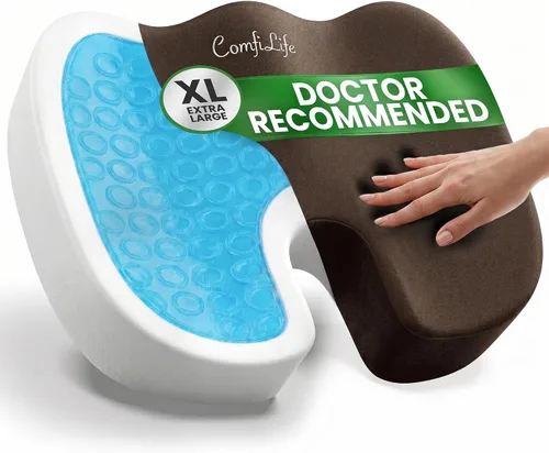 Miniatura 10 de ComfiLife - Cojín prémium de gel y espuma viscoelástica para silla de oficina, escritorio y asiento de automóvil, recomendado por doctores para Beige