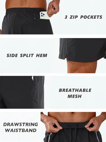 Miniatura 5 de NORTHYARD Pantalones cortos deportivos para correr para hombre, 5 pulgadas, 7 pulgadas, 9 pulgadas, entrenamiento, gimnasio, tenis, secado rápido