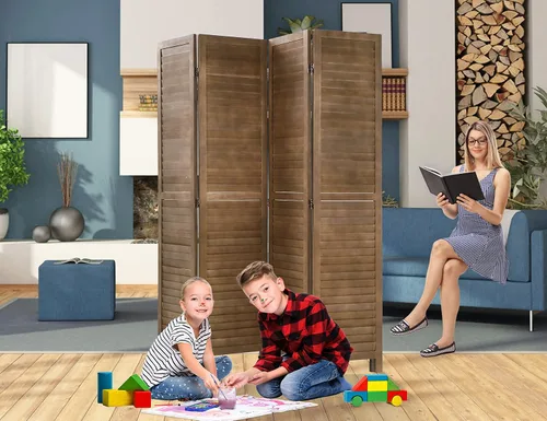 Miniatura 8 de Divisores de habitación de madera de 3 paneles y pantallas de privacidad plegables, divisores y divisores de habitación de 5.64 pies de alto y 4.2