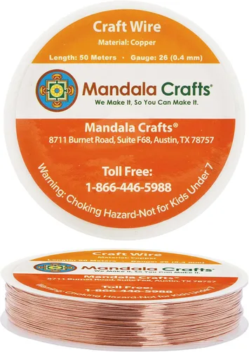 Miniatura 10 de Mandala Crafts Alambre de cobre puro calibre 18 para hacer joyas, envolver, esculpir y electroculturar jardinería – 3.3 x 5 yardas surtido