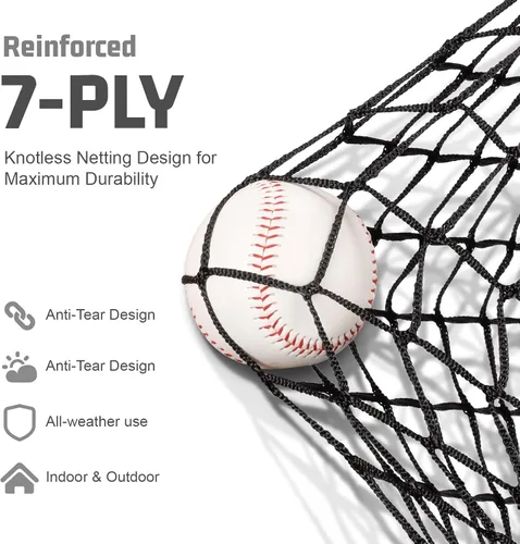 Miniatura 7 de Storgem 6'X6' Baseball Softball Practice Net, Portable Baseball Net for Batting, Hitting, Pitching and Fielding, with Carry Bag, Strike Zone and Bow