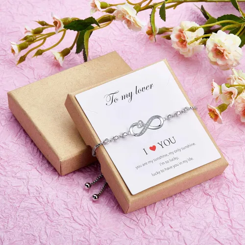 Miniatura 7 de Pulseras de amor infinito para mujeres y niñas, cumpleaños, día de la madre, regalos de joyería para ella, novia, esposa, mamá de hija e hijo