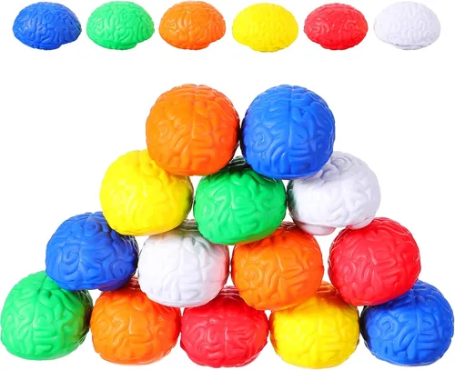 20 piezas de mini bola de estrés cerebral de Halloween, juguete cerebral de mano, ejercicio muscular, pelota de presión para adolescentes y adultos,