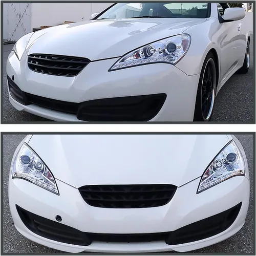 Miniatura 2 de SPEC-D TUNING Faros LED de proyector de cromo estilo compatible con Hyundai Genesis 2010-2012 de 2 puertas Coupé, conjunto de faros izquierdo +