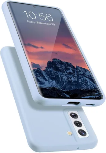 Miniatura 10 de Funda diseñada para Galaxy S21 FE, silicona líquida de goma a prueba de golpes, forro de tela de microfibra suave, compatible con Galaxy S21 FE
