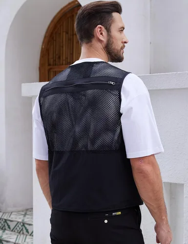 Miniatura 4 de Gihuo - Chaleco de pesca para hombre, con bolsillos, para viajar, ir de safari o practicar tiro