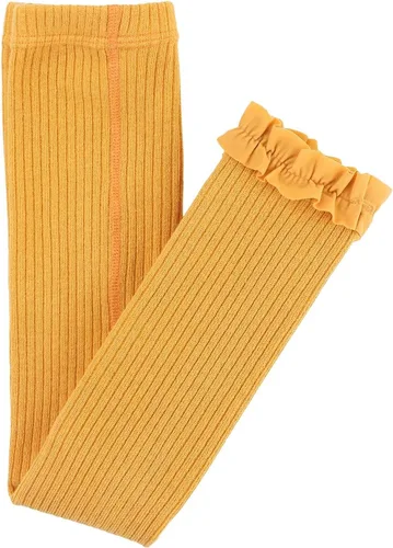 Miniatura 11 de RuffleButts - Mallas sin pies con volantes para bebés/niñas pequeñas Rayas naranjas y negras