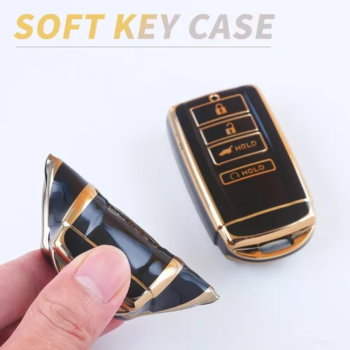 Miniatura 3 de Funda para llavero Acura, TPU suave de 360 grados, protección para Acura CDX NSX RDX RLX TLX TLX TLX-L Smart Remote Premium Car Key Fob, Negro