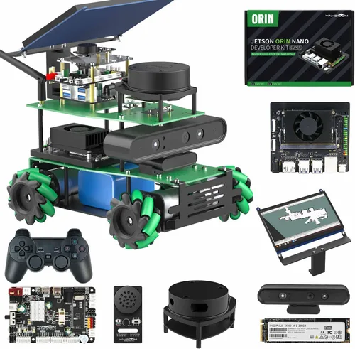 Miniatura 11 de Yahboom Robot AI Python Programa ROS2 Robot con RPi 5 8GB Powered Robot Educativo AI Módulo de voz Mapeo Navegación 360° Movimiento