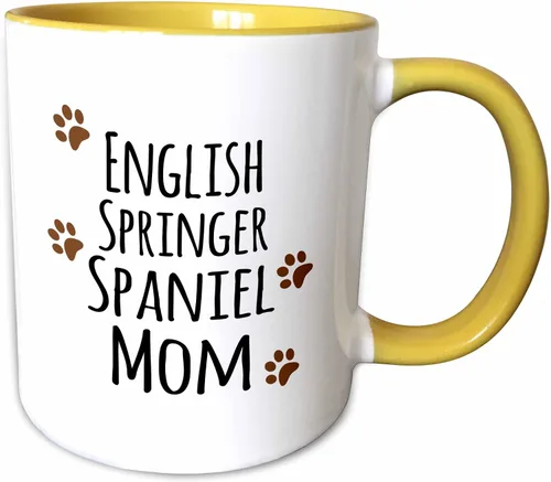 Miniatura 11 de 3dRose English Springer Spaniel Dog Mom - Taza de 11 onzas, color negro