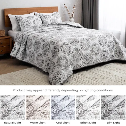 Miniatura 3 de Mellanni - Juego de cubrecama para cama individual con funda de almohada - Tecnología de acolchado ultrasónico - Juego de edredón de 2 piezas de Gris