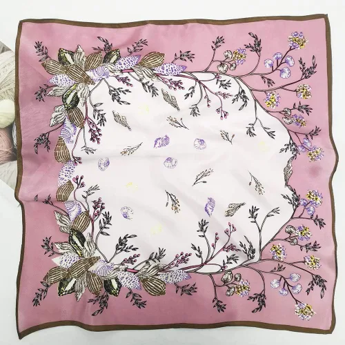 Miniatura 2 de FONYVE Bufandas 100% de seda de morera para mujer, bufanda cuadrada ligera de satén para la cabeza, bufanda pequeña de seda para dormir, 21 x 21