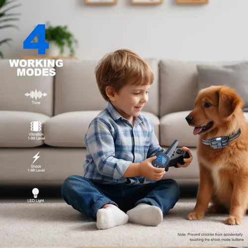 Miniatura 2 de Collar electrónico para perro con control remoto, collar de entrenamiento de perro impermeable de 2600 pies para perros pequeños, medianos
