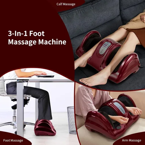 Miniatura 3 de Giantex Shiatsu - Aparato masajeador de pies, masaje profundo de amasado y rodado para pies, pantorrillas y tobillos, masajeador eléctrico